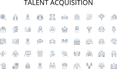 Talent acquisition line icons collection. Prosperity, Affluence, Abundance, Riches, Fortune, Opulence, Success vector and linear illustration. Profit,Gain,Luxury outline signs set