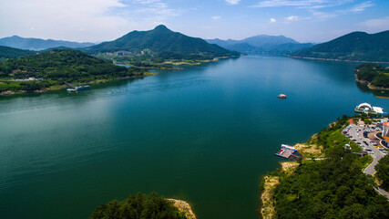 lake and mountains