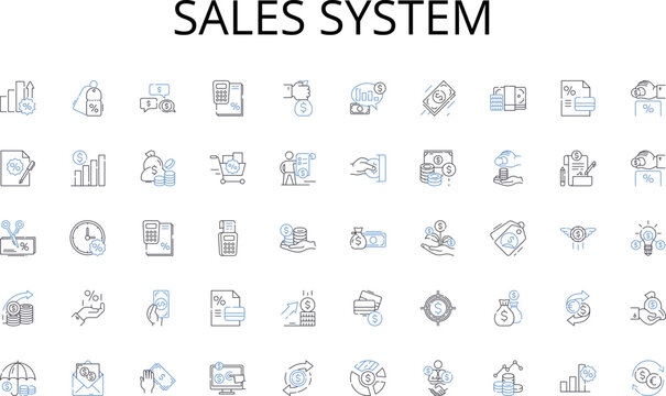 Sales system line icons collection. Emergency, Admission, Surgery, Medicine, Treatment, Consultation, Diagnosis vector and linear illustration. Radiology,Outpatient,Inpatient outline signs set