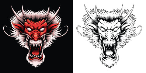 Dragon head vector illustration