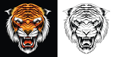 Tiger head vector illustration