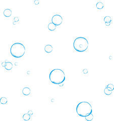 Realistic soap bubbles. Bubbles are located on a transparent background. Flying soap bubbles.