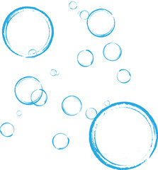 Realistic soap bubbles. Bubbles are located on a transparent background. Flying soap bubbles.