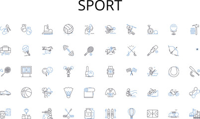 Sport line icons collection. Journalism, Headlines, Reporting, Breaking, Investigative, Current, Editorial vector and linear illustration. Coverage,Exclusive,Scoop outline signs set