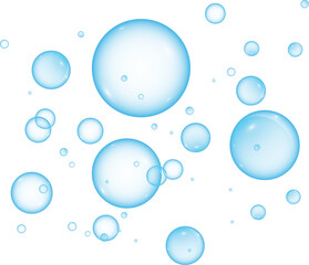 Realistic soap bubbles. Png Bubbles are located on a transparent background. Flying soap bubbles. PNG. - obrazy, fototapety, plakaty