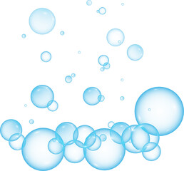 Realistic soap bubbles. Png Bubbles are located on a transparent background. Flying soap bubbles. PNG.