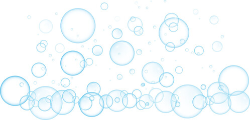 Realistic soap bubbles. Png Bubbles are located on a transparent background. Flying soap bubbles. PNG.