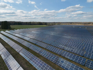 Solar panels in the field.