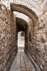 Fototapeta na wymiar Beatiful narrow street of Jerusalem Old City