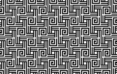 Abstract black and white, monochrome pattern. Seamless, repeatable geometric pattern. Modern abstract design for wallpapers, covers, textile and other projects.
