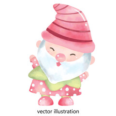 Vector Gnome watercolor for decoration , easter egg , illustration , design