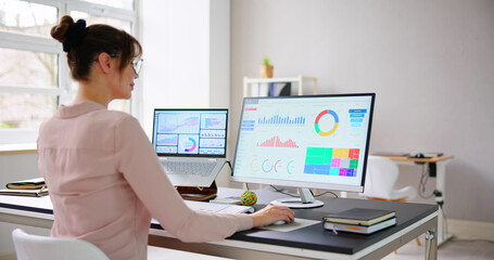Obraz na płótnie Canvas Financial Business Analytics Data Dashboard