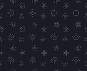 Golden Petals Seamless Pattern on dark background  Fully Editable