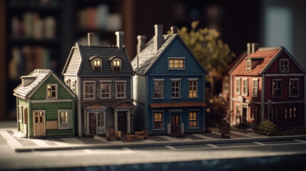 Miniature house model or building. Generative Ai
