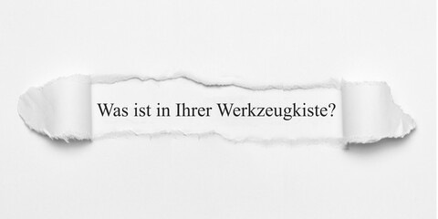 Was ist in Ihrer Werkzeugkiste?
