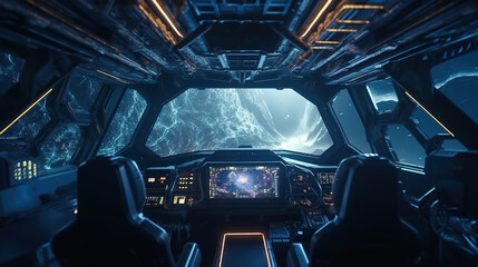 Spacecraft cockpit,created with generative ai tecnology.