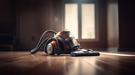 Vacuum cleaner on the floor. Generative Ai