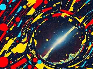 colorful universe, impressive outer space illustration, space exploration, blue, yellow, red, in the stars, space travel, universe illustration, by generative ai