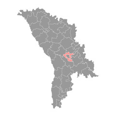 Chisinau municipality map, province of Moldova. Vector illustration.