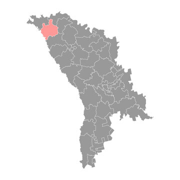 Edinet District map, province of Moldova. Vector illustration.