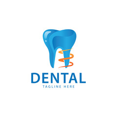 Creative dental clinic logo vector. Abstract tooth symbol icon in modern design style.