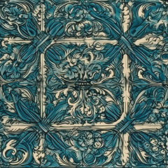 Seamless pattern with ceramic tile pattern. Absrtract decorative porcelain tile.