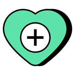 Obraz premium An icon design of add heart