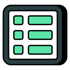 A solid design icon of checklist