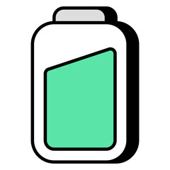 A flat design icon of mobile battery