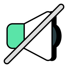 Editable design icon of no bell