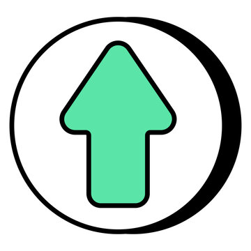 Upward Arrow Icon, Editable Vector