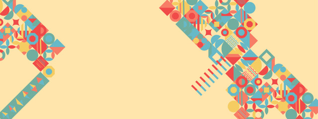 Flat design colorful colourful geometric pattern background vector