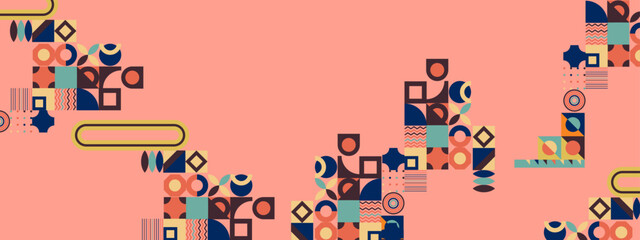 Vector flat design geometric pattern mobile design colorful colourful