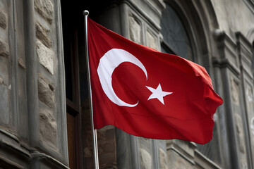 Turkish flag. AI generated image.
