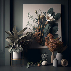 Rośliny w szarym pokoju 