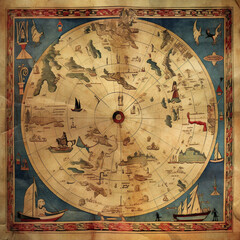 Reverse map, Egyptian literature, treasure map, ancient literature, Egyptian papyrus