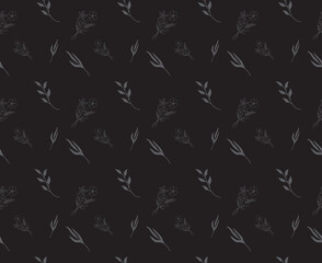 White Color Flower Based Golden Yellow Color Repeatable Pattern on Dark background