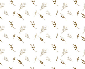 Flower Based Golden Yellow Color Repeatable Pattern on Dark background