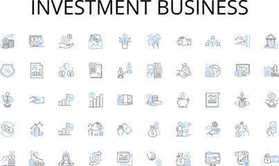 Investment business line icons collection. Growth, Expansion, Efficiency, Optimization, Leadership, Productivity, Innovation vector and linear illustration. Strategy,Development,Success outline signs