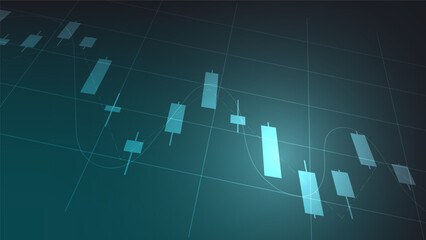 finance background. candlesticks chart on dark screen. stock market and business investment concept