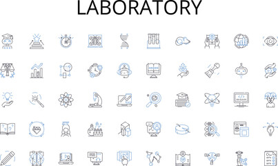 Laboratory line icons collection. Learning, Growth, Academic, Knowledge, Opportunity, Aspire, Dedication vector and linear illustration. Resilience,Challenge,Development outline signs set