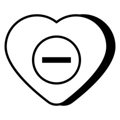 An icon design of remove heart