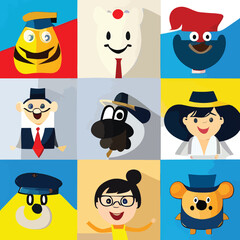 cartoon characters vector design 