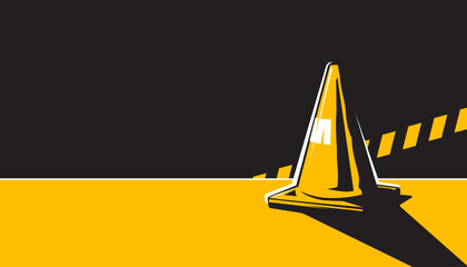 Traffic cone abstract background design. Caution sign. Under construction.Vector illustration