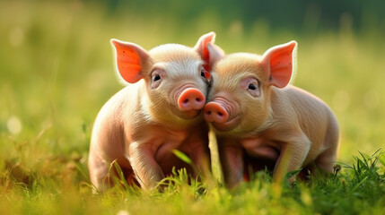 Portrait of pigs
