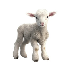 Cute baby lamb. Transparent isolated background. AI generated