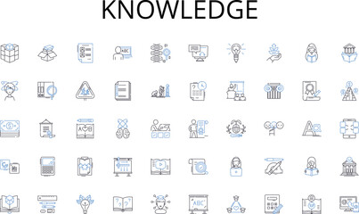 Knowledge line icons collection. Budgeting, Investment, Saving, Accounting, Planning, Analysis, Capital vector and linear illustration. Cashflow,Credit,Debt outline signs set