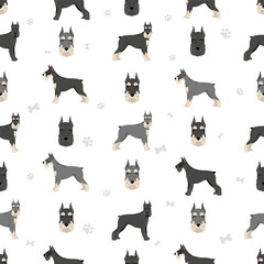 Schhnauzer Standard, Mittelschnauzer seamless pattern