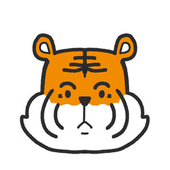Title: Cute mammal beast Tiger big cat emotion face png