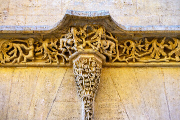 Medieval decoration in the Lonja de la Seda building in Valencia, Spain